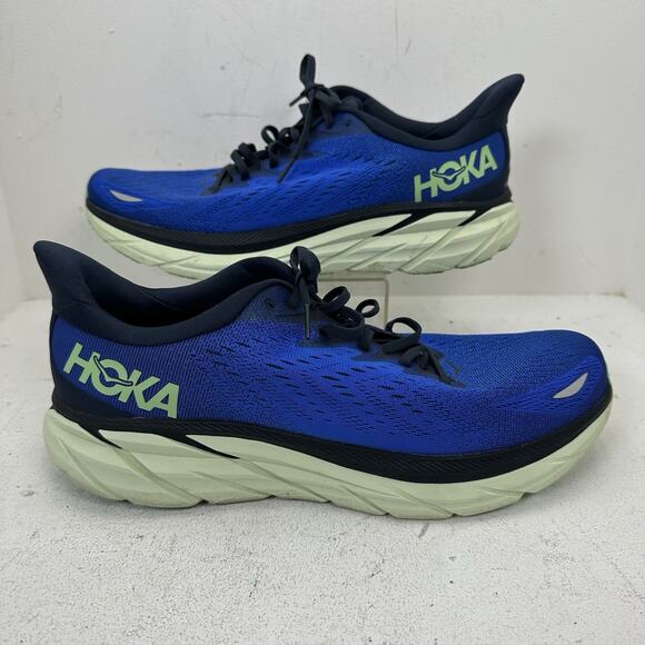 Hoka One One Clifton 8 Shoes Men’s Blue Mesh Running Walking Sneakers Size 12.5 - Picture 1 of 12
